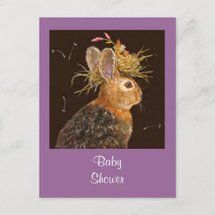 bunny/cardinal baby shower postcard