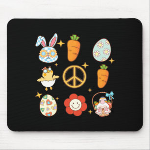 Bunny Carrot Easter Egg Retro Groovy Easter Day Mouse Mat