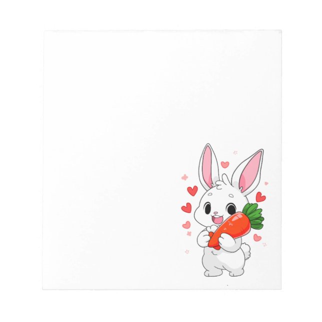 Bunny & Carrot Notepad (Front)