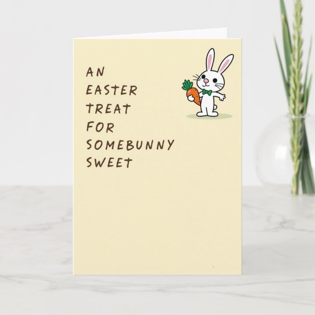 Bunny Carrot Treat Easter Card (Front)