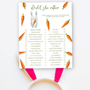 Bunny & Carrot - Would she rather - baby game