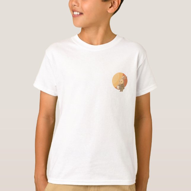 Bunny Carrying Backpack Box Kids T-Shirt (Front)