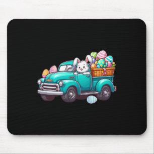 Bunny Carrying Easter Eggs On Pickup Truck Hunting Mouse Mat