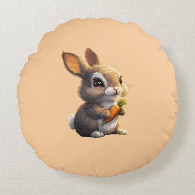 Bunny cavalcade  round cushion (Front)