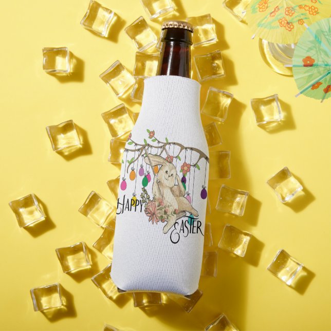 Bunny Celebrates Easter Day Bottle Cooler (In Situ Summer)