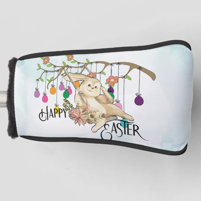 Bunny Celebrates Easter Day Golf Head Cover (Front)