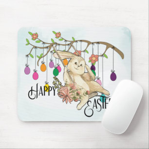 Bunny Celebrates Easter Day Mouse Mat