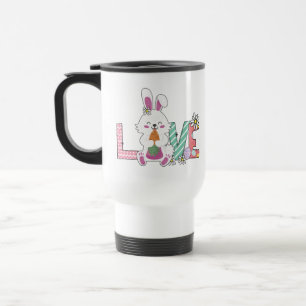 Bunny Celebrates Easter Day Travel Mug