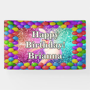 Bunny Cheerleader character birthday Banner