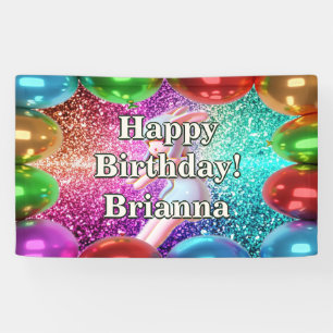 Bunny Cheerleader Personalised character birthday Banner