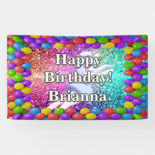 Bunny Cheerleader Personalised character birthday Banner