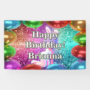 Bunny Cheerleader Personalised character birthday Banner