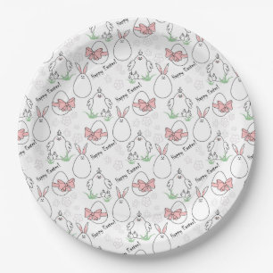 Bunny & Chick Easter Paper Plate