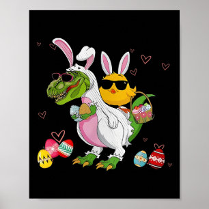 Bunny Chicken Riding Dinosaur T Rex Egg Hunt Dinos Poster