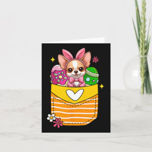 Bunny Chihuahua Easter Chocolate Eggs Inside Pocke Card