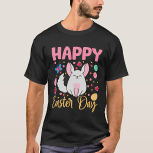 Bunny Chinchilla Colorful Eggs Hunting Happy Easte T-Shirt