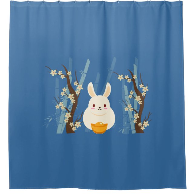 bunny chinesse shower curtain (Front)