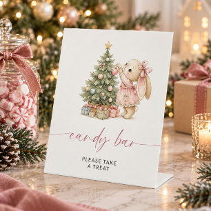 Bunny Christmas Candy Bar Pedestal Sign