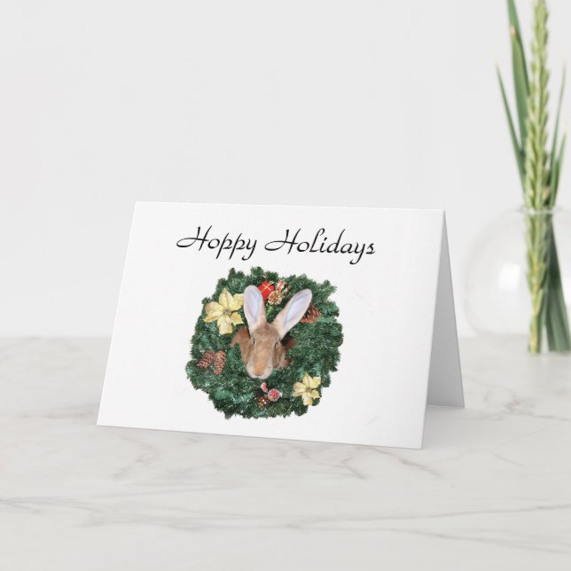 Bunny Christmas Holiday Card (Front)