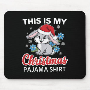Bunny Christmas Pajama Santa Rabbit Lover Mouse Mat
