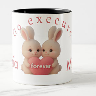 Bunny Christmas Stocking – Personal Holiday Ch arm Two-Tone Coffee Mug