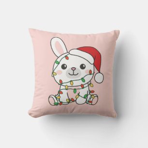 Bunny Christmas Winter Animals Holiday Bunnies Cushion