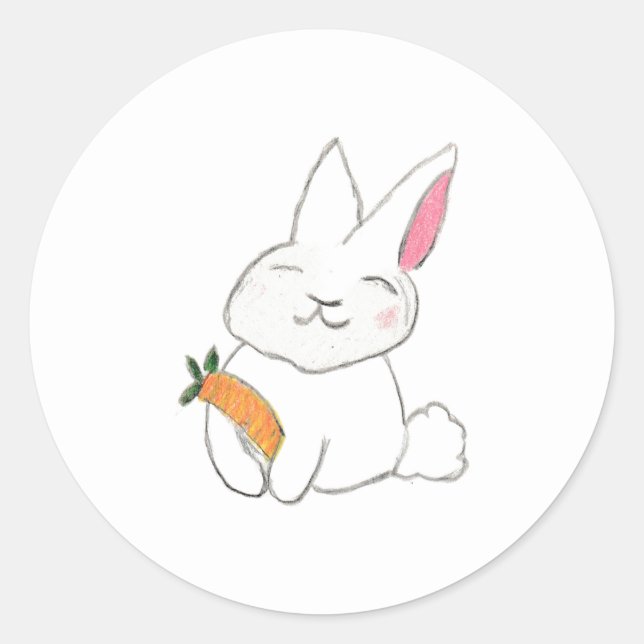 Bunny Classic Round Sticker (Front)