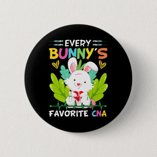 Bunny Cna Nurse Fun Easter Day Hospital Medical Wo 6 Cm Round Badge