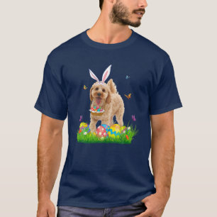 Bunny Cockapoo With Egg Basket Easter Hunting Egg T-Shirt