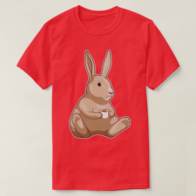 Bunny Coffee Cup T-Shirt (Design Front)