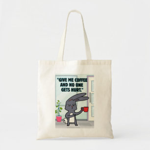 bunny coffee quote tote bag