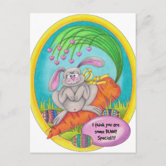 Bunny Coloured-words Postcard