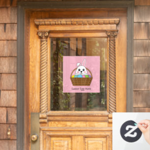 Bunny Colourful Easter EggHunt Basket   Personalis Window Cling