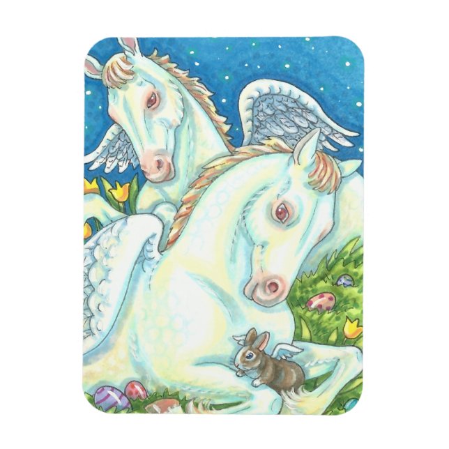 BUNNY & COLT ANGELS, WHIMSY EASTER MAGNET Small (Vertical)