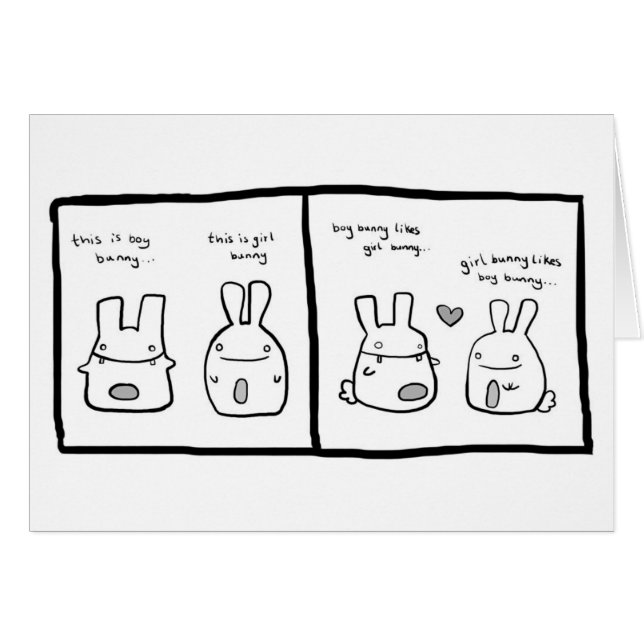 Bunny Comic Card - punchline inside (Front Horizontal)