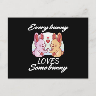Bunny Couple Love Heart Easter Lovers Postcard