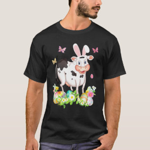 Bunny Cow Happy Easter Day Egg Hunt Lovely Cute T-Shirt