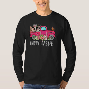 Bunny Cow Truck Animal Farming Farmer Happy Easte T-Shirt