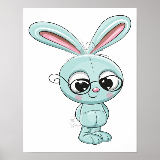 Bunny Cute Kawaii Cartoon Poster (Front)