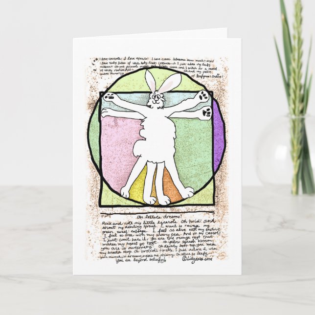 Bunny Da Vinci Greeting and Note Card (Front)