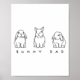 Bunny Dad Cute Lop Rabbit Holland Lop Rabbit Dad L Poster