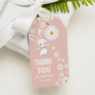 Bunny Daisy 1st Birthday Thank You Gift Tag
