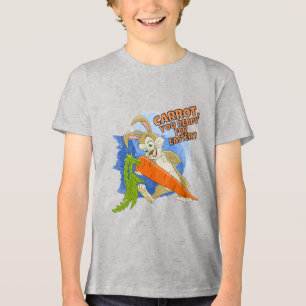 Bunny Dancing with Carrot - Ready for Easter  Tri-Blend Shirt