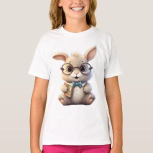 Bunny_design.no.3- by Maaya Prints, Kids White T-Shirt