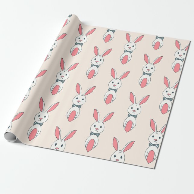 Bunny Design Wrapping Paper (Unrolled)