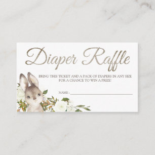 Bunny Diaper Raffle Card Tickets for Baby Shower