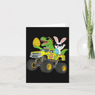 Bunny Dino T-rex Monster Truck Funny Easter Shirts Card