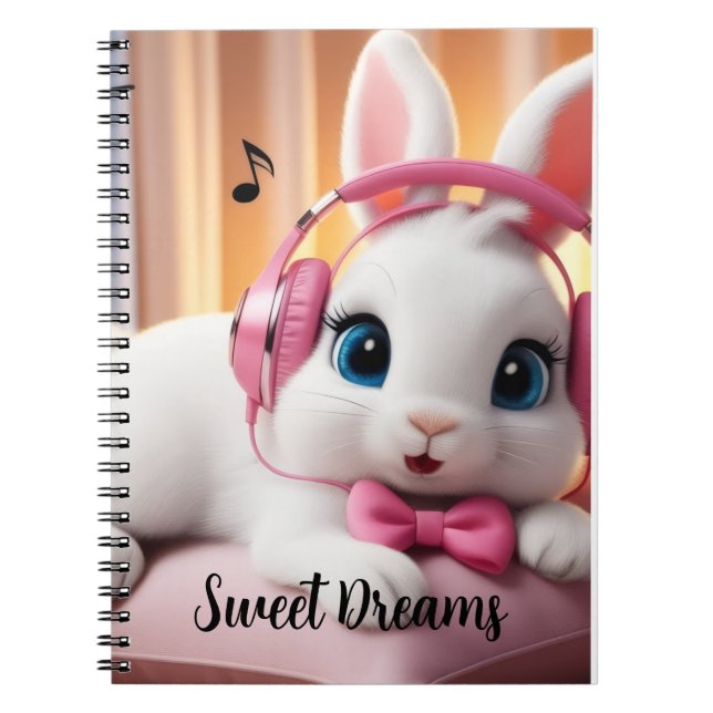 Bunny Dreamer Notebook – Cute Pastel Journal for K (Front)
