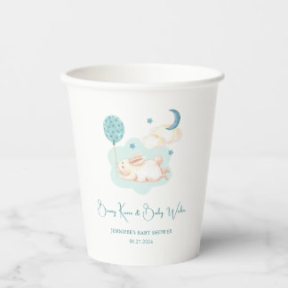 Bunny Dreams Blue Baby Shower Paper Cups