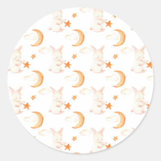 Bunny Dreams Neutral Baby Shower Classic Round Sticker